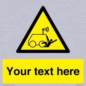 Custom warning run over by operator controlled machine